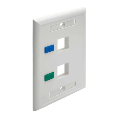 Tripp Lite Tripp Lite 2-Port Keystone Faceplate, Single Gang, ID Labels, White, TAA N042-001-WH